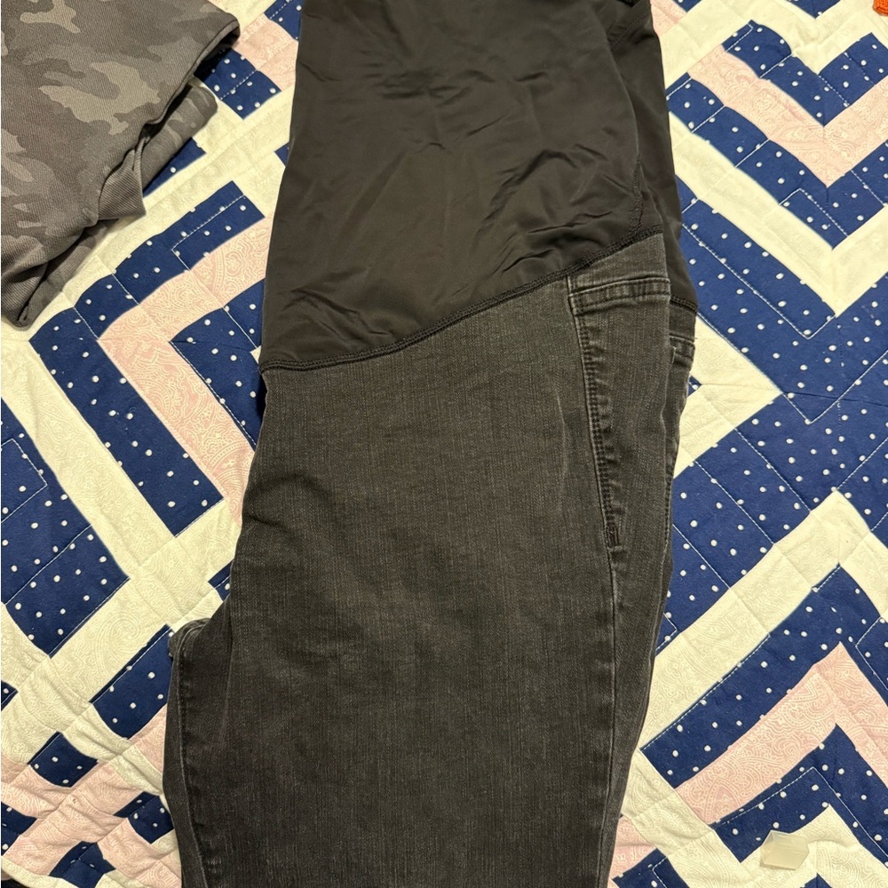 Madewell Black and Gray Maternity Pants